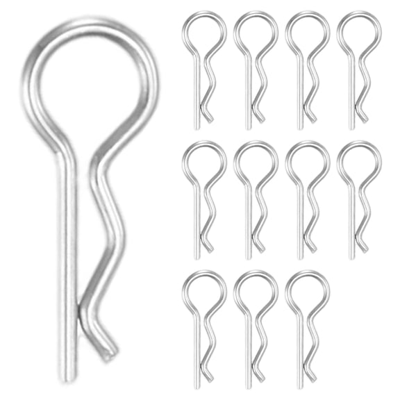 Uxcell 12 Pcs Hitch Pin, M1 x 16mm Stainless Steel Trailer Hitch Pin Clips R Clips Cotter Pins for Tractor/Lawn Mower