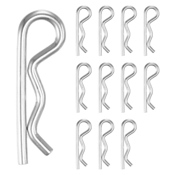 Uxcell 12 Pcs Hitch Pin, M2 x 30mm Stainless Steel Trailer Hitch Pin Clips R Clips Cotter Pins for Tractor/Lawn Mower