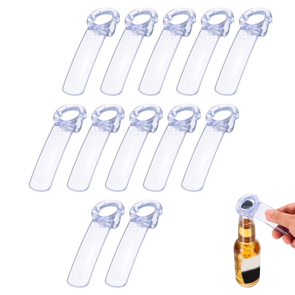 Uxcell 12 Pcs Jar Key Lid Opener, Plastic Jar Lid Opener Easy Grip Multifunctional Durable Can Open Tool for Elderly Seniors Women Weak Hands Easy-use by Anyone, Transparent White