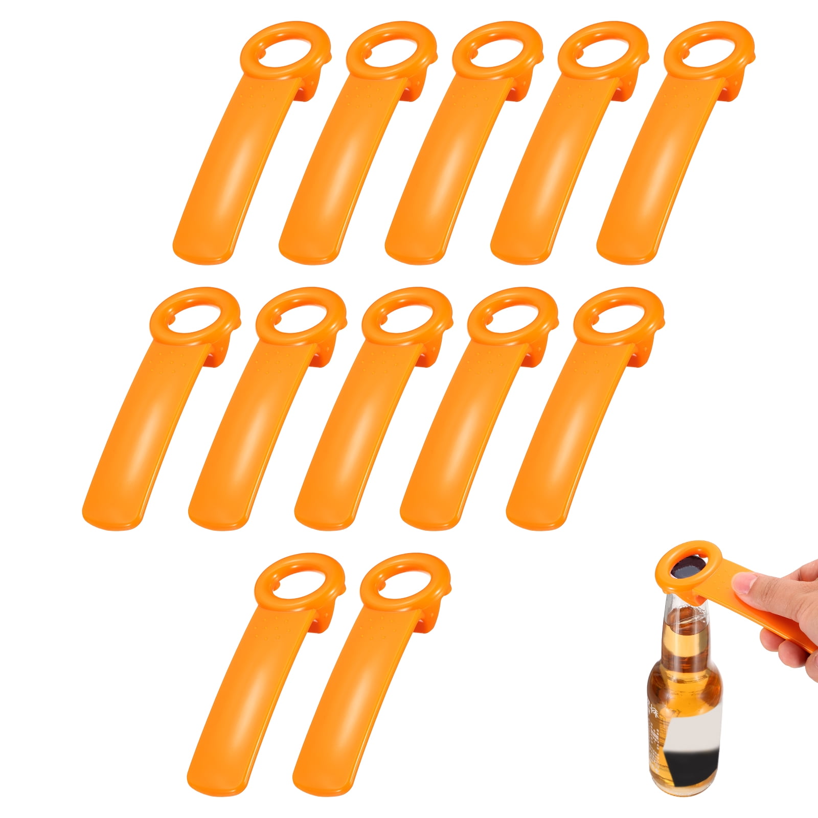 Uxcell 12 Pcs Jar Key Lid Opener, Plastic Jar Lid Opener Easy Grip Multifunctional Durable Can Open Tool for Elderly Seniors Women Weak Hands Easy-use by Anyone, Orange