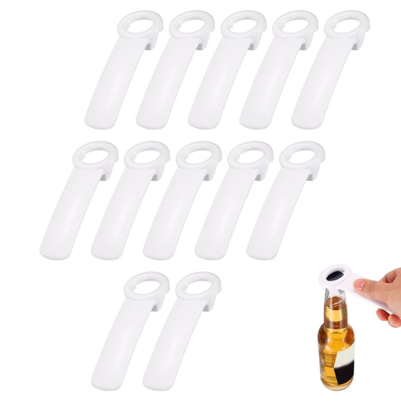 Uxcell 12 Pcs Jar Key Lid Opener, Plastic Jar Lid Opener Easy Grip Multifunctional Durable Can Open Tool for Elderly Seniors Women Weak Hands Easy-use by Anyone, White