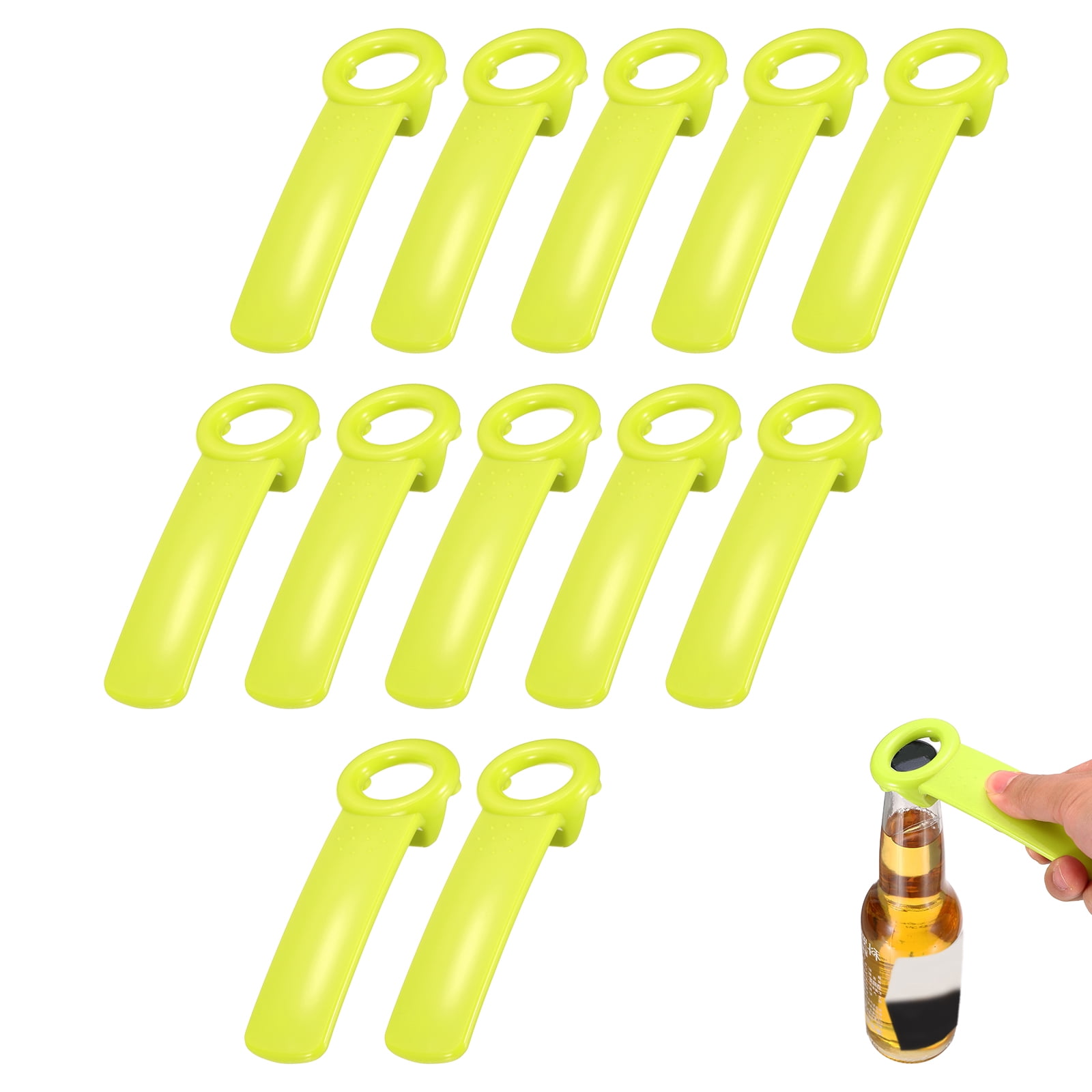 Uxcell 12 Pcs Jar Key Lid Opener, Plastic Jar Lid Opener Easy Grip Multifunctional Durable Can Open Tool for Elderly Seniors Women Weak Hands Easy-use by Anyone, Matcha Green