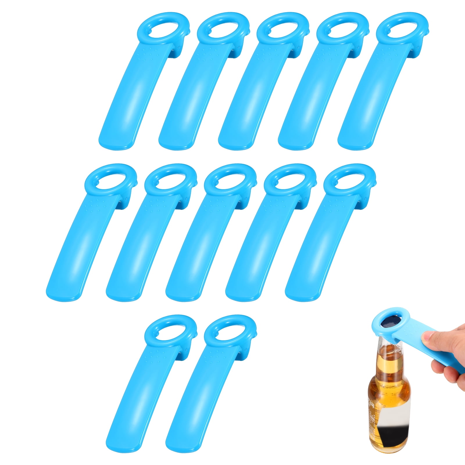 Uxcell 12 Pcs Jar Key Lid Opener, Plastic Jar Lid Opener Easy Grip Multifunctional Durable Can Open Tool for Elderly Seniors Women Weak Hands Easy-use by Anyone, Sky Blue