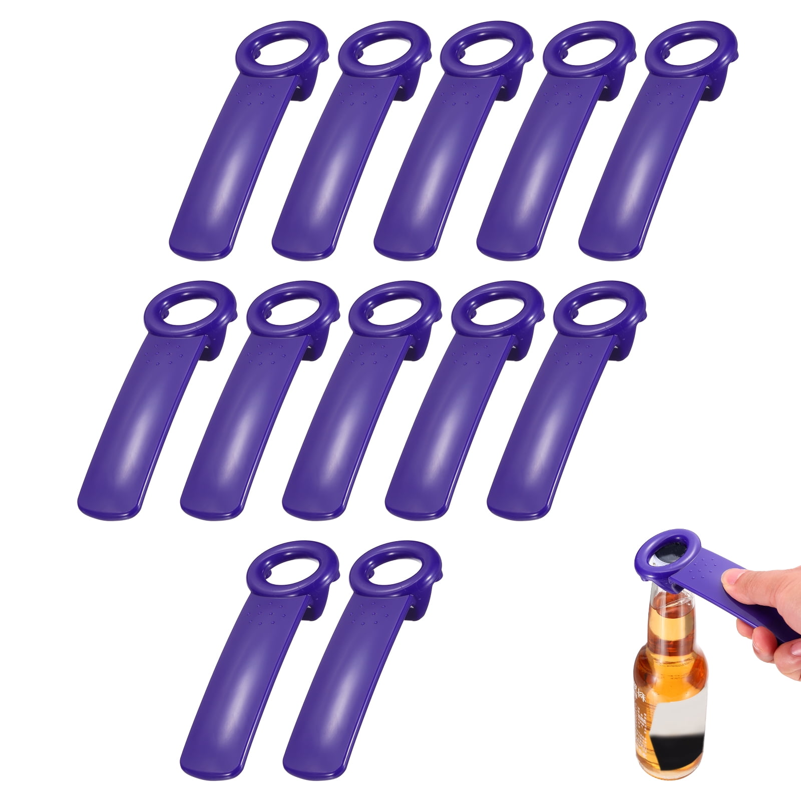 Uxcell 12 Pcs Jar Key Lid Opener, Plastic Jar Lid Opener Easy Grip Multifunctional Durable Can Open Tool for Elderly Seniors Women Weak Hands Easy-use by Anyone, Deep Purple