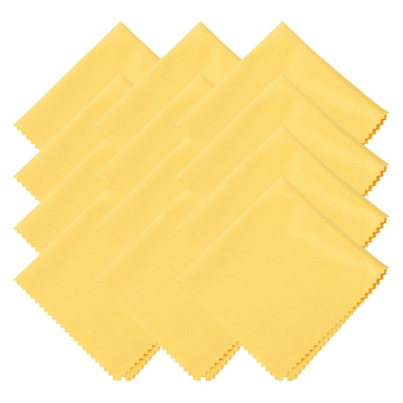 Uxcell 12Pcs Microfiber Cleaning Cloth for Glasses 8 x 8 inch Eyeglass Cleaning Cloth for Electronics Lenses Yellow