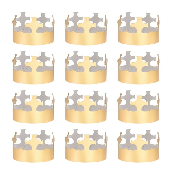 Uxcell 12 Pcs Paper Crowns Gold Foil Crown for Birthday,Stylish Style