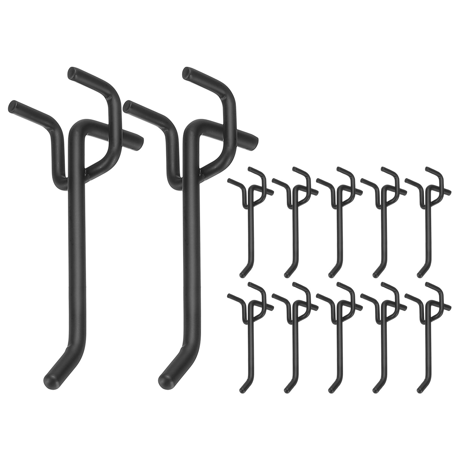 Uxcell 12 Pcs Pegboard Hooks, 3.9 Inch Peg Board Hooks Kit Fit 1/5" Pegboard Garage for Hanging Shelving Tool Storage Craft Organizing, Black (1mm Hole Dia)