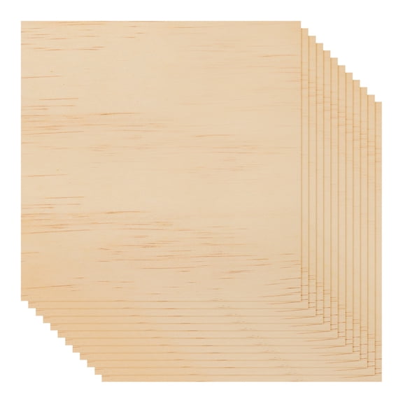 Uxcell 12 Pcs Real Wood Veneer Sheets, 7.9" x 7.9" Laminate Wood Boards Square for Handicrafts, Jewelry Boxes, Door Panels, Laser Cutting, Painting (Pine)