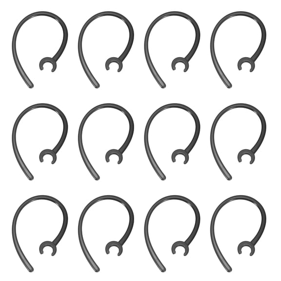 Uxcell 12 Pcs Replacement Ear Hooks (6mm/0.24 Inch, Black) - Soft Silicone Universal Small Ear Loop Clips Anti-Slip Earbuds Replacement for Single-Ear Bluetooth Headset