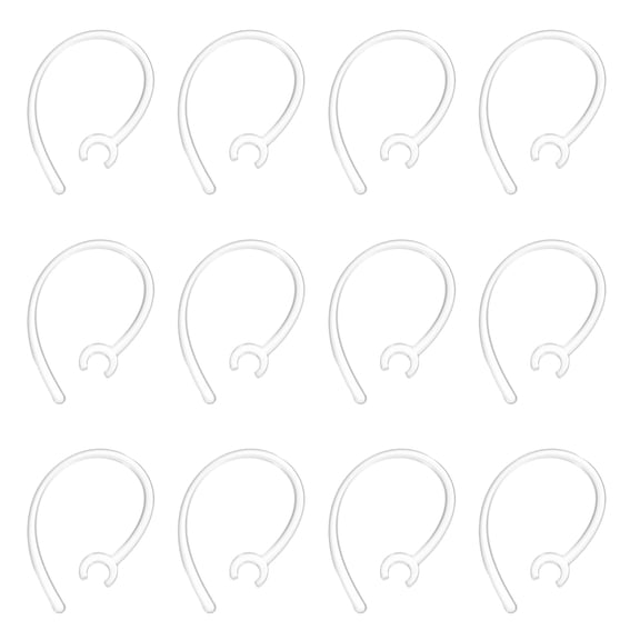 Uxcell 12 Pcs Replacement Ear Hooks (6mm/0.24 Inch, Clear) - Soft Silicone Universal Small Ear Loop Clips Anti-Slip Earbuds Replacement for Single-Ear Bluetooth Headset