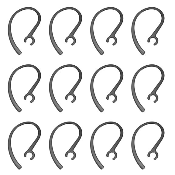 Uxcell 12 Pcs Replacement Ear Hooks (7mm/0.28 Inch, Black) - Soft Silicone Universal Small Ear Loop Clips Anti-Slip Earbuds Replacement for Single-Ear Bluetooth Headset