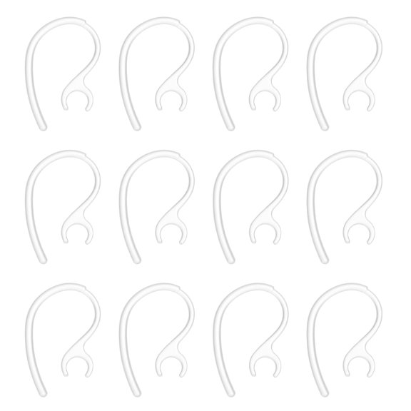 Uxcell 12 Pcs Replacement Ear Hooks (8mm/0.31 Inch, Clear) - Soft Silicone Universal Small Ear Loop Clips Anti-Slip Earbuds Replacement for Single-Ear Bluetooth Headset