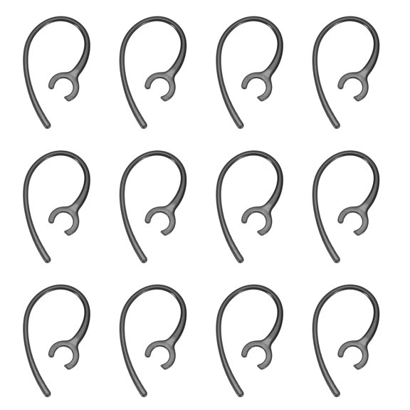 Uxcell 12 Pcs Replacement Ear Hooks (9mm/0.35 Inch, Black) - Soft Silicone Universal Small Ear Loop Clips Anti-Slip Earbuds Replacement for Single-Ear Bluetooth Headset