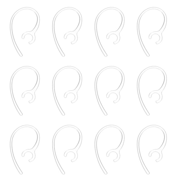 Uxcell 12 Pcs Replacement Ear Hooks (9mm/0.35 Inch, Clear) - Soft Silicone Universal Small Ear Loop Clips Anti-Slip Earbuds Replacement for Single-Ear Bluetooth Headset