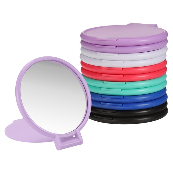 Uxcell 12 Pcs Round Compact Mirror Bulk, Mini Pocket Folding Makeup Mirrors Small Portable Makeup Stuffs for Purse, Women Girls Travel Daily Use Party Gifts, Color Mixing Set 1