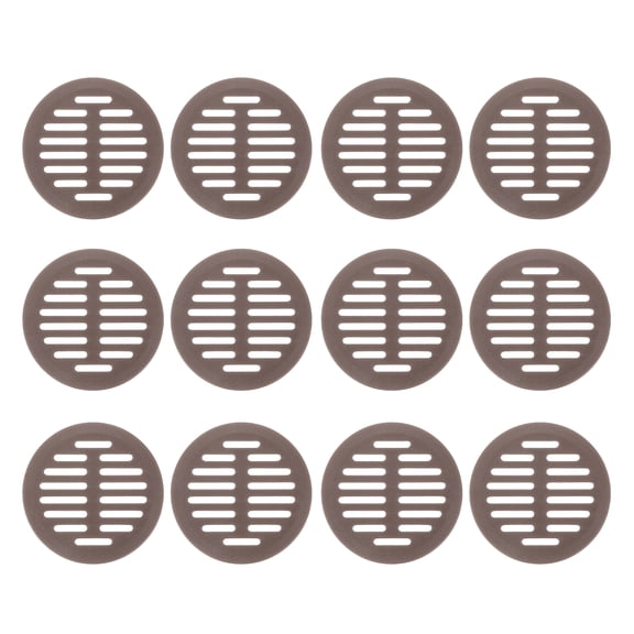 Uxcell 12 Pcs Round Soffit Vents (35mm / 1.38") - Plastic Louver Soffit Air Vent Cover Circular Air Mesh Screen Grille for Home/Bathroom/Wall/Ceiling/Cabinet, Brown