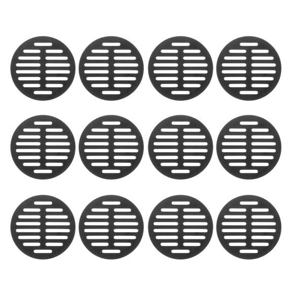 Uxcell 12 Pcs Round Soffit Vents (50mm / 1.97") - Plastic Louver Soffit Air Vent Cover Circular Air Mesh Screen Grille for Home/Bathroom/Wall/Ceiling/Cabinet, Black