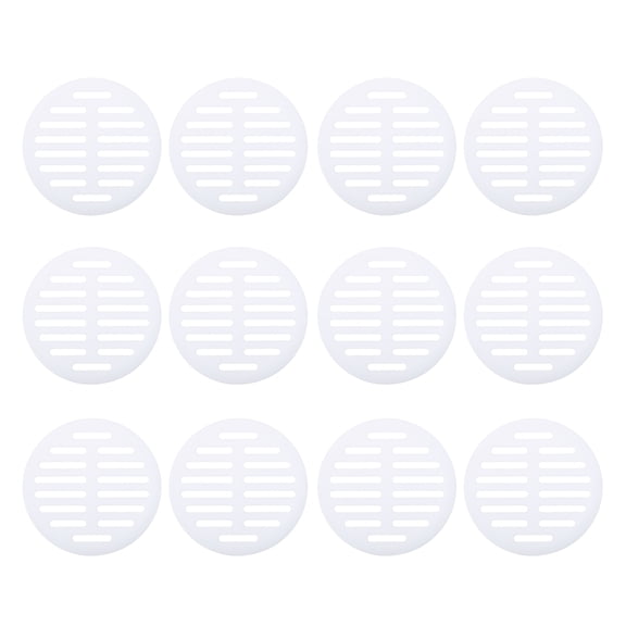 Uxcell 12 Pcs Round Soffit Vents (50mm / 1.97") - Plastic Louver Soffit Air Vent Cover Circular Air Mesh Screen Grille for Home/Bathroom/Wall/Ceiling/Cabinet, White