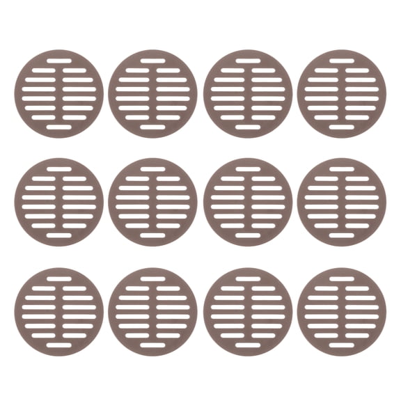 Uxcell 12 Pcs Round Soffit Vents (60mm / 2.36") - Plastic Louver Soffit Air Vent Cover Circular Air Mesh Screen Grille for Home/Bathroom/Wall/Ceiling/Cabinet, Brown