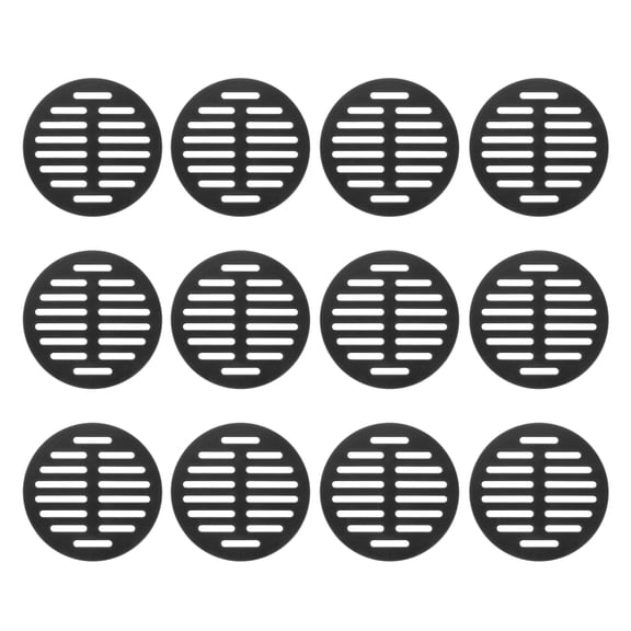 Uxcell 12 Pcs Round Soffit Vents (80mm / 3.15") - Plastic Louver Soffit Air Vent Cover Circular Air Mesh Screen Grille for Home/Bathroom/Wall/Ceiling/Cabinet, Black