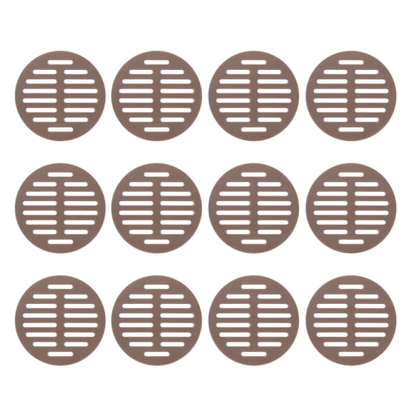 Uxcell 12 Pcs Round Soffit Vents (80mm / 3.15") - Plastic Louver Soffit Air Vent Cover Circular Air Mesh Screen Grille for Home/Bathroom/Wall/Ceiling/Cabinet, Brown