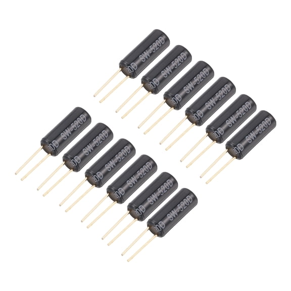 Uxcell 12 Pcs SW-520D Vibration Sensor, 12V 20mA Metal Ball Tilt Shaking Position Switch for Toys DIY Electronics Projects Appliances Security Systems, Black/Golden
