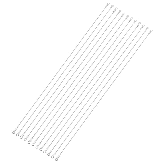 Uxcell 12 Pcs Security Cable Lock - Double Loop Cable (3.28 ft x 0.06 Inch) Vinyl Coated 304 Stainless Steel Safety Flexible Wire Rope Luggage Bike Anti-Theft Security Chain Lock, Silver