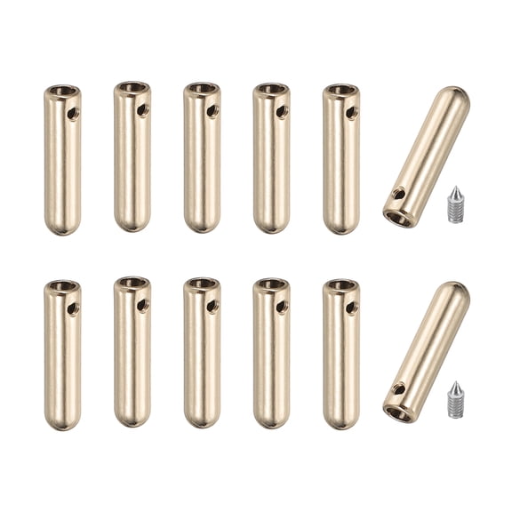 Uxcell 12 Pcs Shoelace Tips with Screw, Alloy 25mm Aglets Shoes Lace Cords End Tips for Clothes Strings, Gold Tone