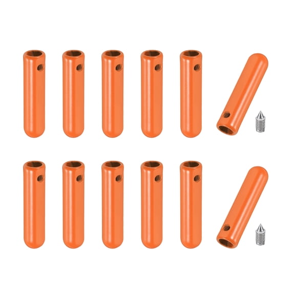 Uxcell 12 Pcs Shoelace Tips with Screw, Alloy 25mm Aglets Shoes Lace Cords End Tips for Clothes Strings, Orange