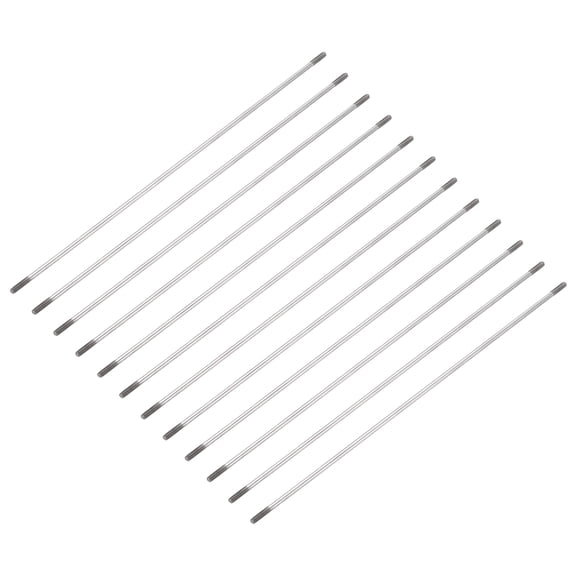 Uxcell 12 Pcs Silver Pushrod Connector Linkage, M3 Threaded Rod 304 Stainless Steel Double End RC Servo Push Rods for RC Airplane Car Boat Helicopter DIY Model Parts, 200mm/7.87"