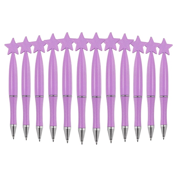 Uxcell 12 Pcs Star Ballpoint Pens, 1.0mm Tip Cute Twist Writing Pens Black Ink for Home Office Writing Supplies Valentine's Christmas Wedding Party Gifts, Pearlescent Purple