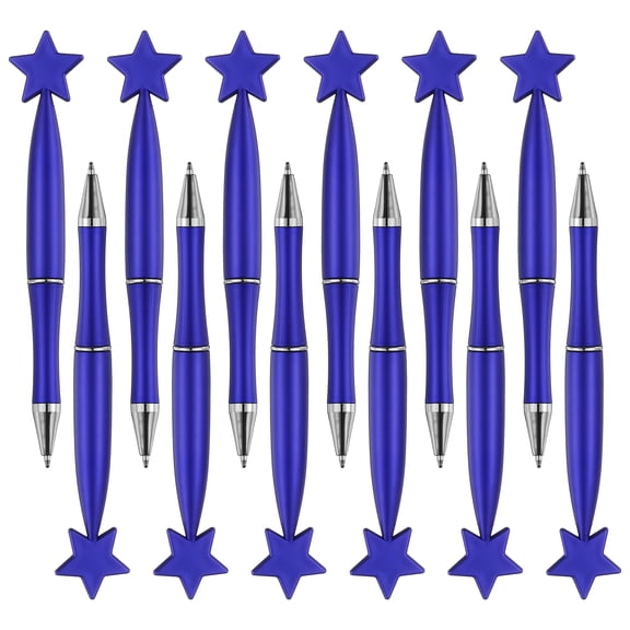 Uxcell 12 Pcs Star Ballpoint Pens, 1.0mm Tip Cute Twist Writing Pens Black Ink for Home Office Writing Supplies Valentine's Christmas Wedding Party Gifts, Blue