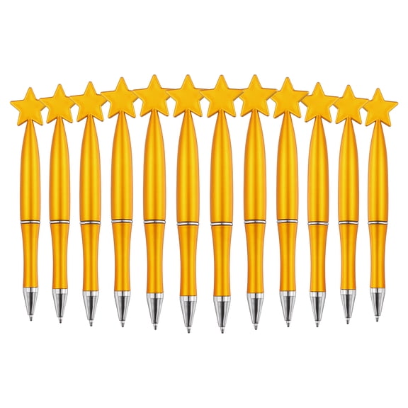 Uxcell 12 Pcs Star Ballpoint Pens, 1.0mm Tip Cute Twist Writing Pens Black Ink for Home Office Writing Supplies Valentine's Christmas Wedding Party Gifts, Orange