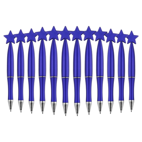 Uxcell 12 Pcs Star Ballpoint Pens, 1.0mm Tip Cute Twist Writing Pens Black Ink for Home Office Writing Supplies Valentine's Christmas Wedding Party Gifts, Blue