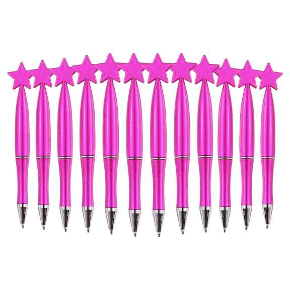 Uxcell 12 Pcs Star Ballpoint Pens, 1.0mm Tip Cute Twist Writing Pens Black Ink for Home Office Writing Supplies Valentine's Christmas Wedding Party Gifts, Pearlescent Red