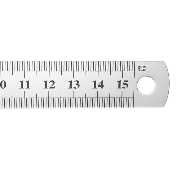 Uxcell 12 Pcs Steel Ruler 6"x3/4" Carbon Steel Machinist Metal Ruler 0.4 mm Thick