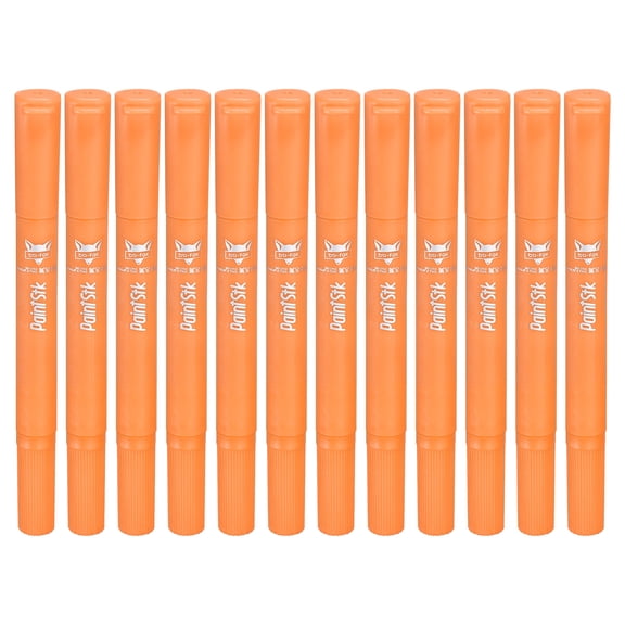 Uxcell 12 Pcs Tempera Paint Sticks, Solid Paint Sticks Markers Quick Drying Smooth & Washable Crayon Pen for Artists Beginners Art Supplies Gifts(Long, Orange)