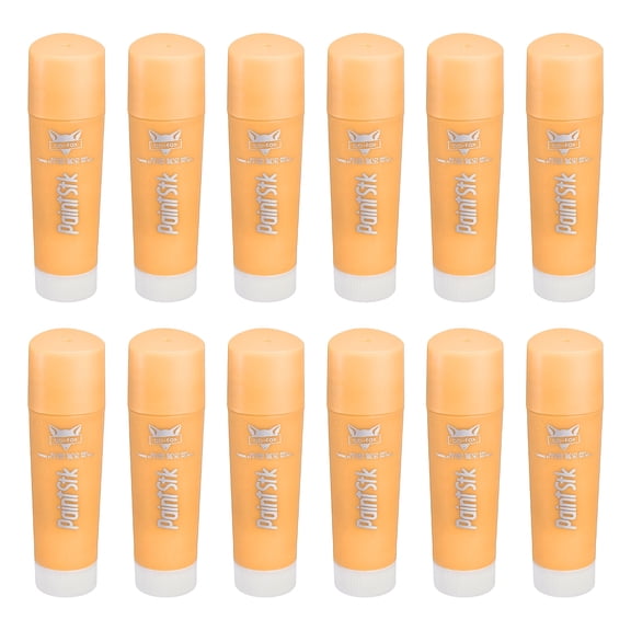Uxcell 12 Pcs Tempera Paint Sticks, Solid Paint Sticks Markers Quick Drying Smooth & Washable Crayon Pen for Artists Beginners Art Supplies Gifts(Short, Pale Orange)