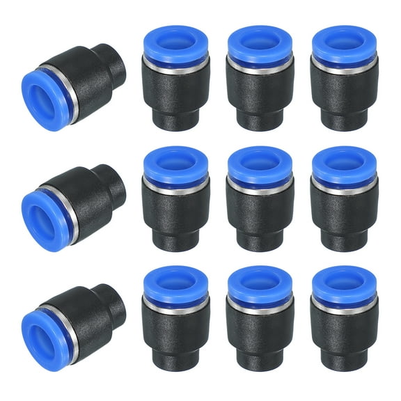 Uxcell 12 PcsTubingQuickFittingCap,10 mm(2/5")TubeODPlasticTubingPneumaticCapPushtoConnectQuickCapPlugFittingAccessoriesforPneumaticSystemPipelineConnection,Blue