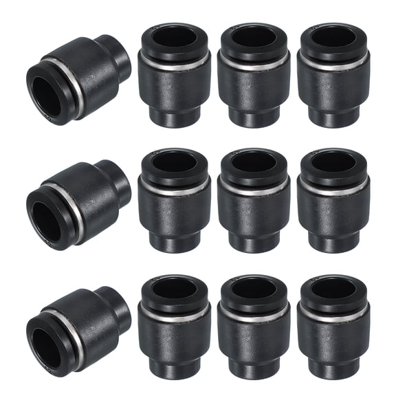 Uxcell 12 Pcs Tubing Quick Fitting Cap, 12 Mm(4/9") Tube OD Plastic Tubing Pneumatic Cap Push to Connect Quick Plug Fitting Accessories for Pneumatic System Pipeline Connection, Black