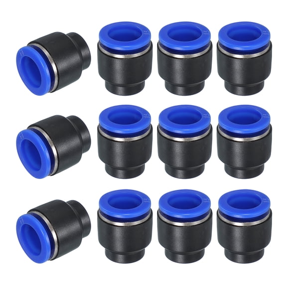 Uxcell 12 PcsTubingQuickFittingCap,14 mm(5/9")TubeODPlasticTubingPneumaticCapPushtoConnectQuickCapPlugFittingAccessoriesforPneumaticSystemPipelineConnection,Blue