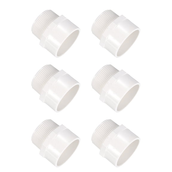 Uxcell 6Pcs Union Pipe Fitting 1.5" Male Adapter Thread Connector Pipe Sink Drain Adapters for Connecting Pipes, White