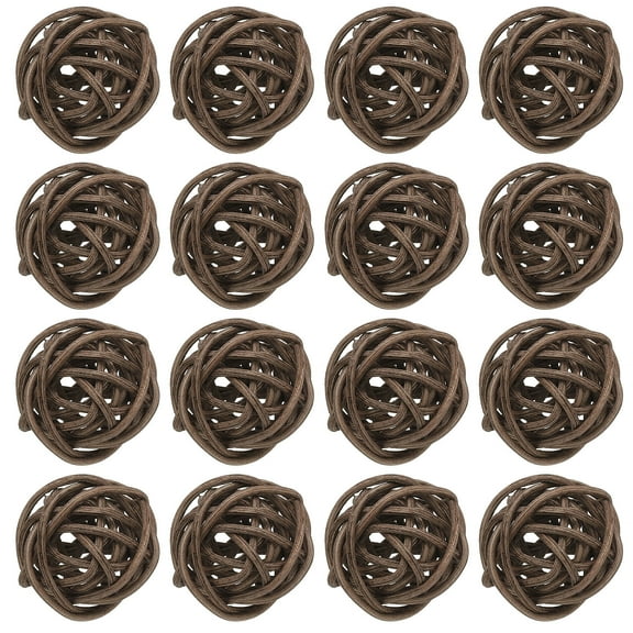 Uxcell 12 Pcs Wicker Rattan Balls 1.2 Inch Rattan Decorative Balls Vase Fillers for Wedding Party Centerpiece Bowls Home Decoration, Brown