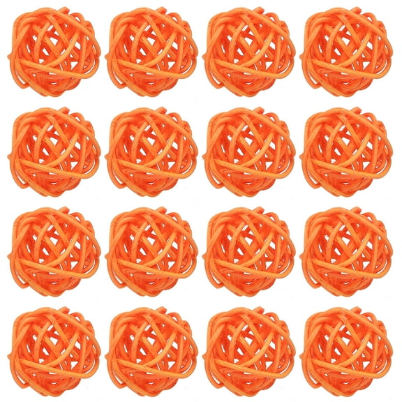Uxcell 12 Pcs Wicker Rattan Balls 1.2 Inch Rattan Decorative Balls Vase Fillers for Wedding Party Centerpiece Bowls Home Decoration, Orange
