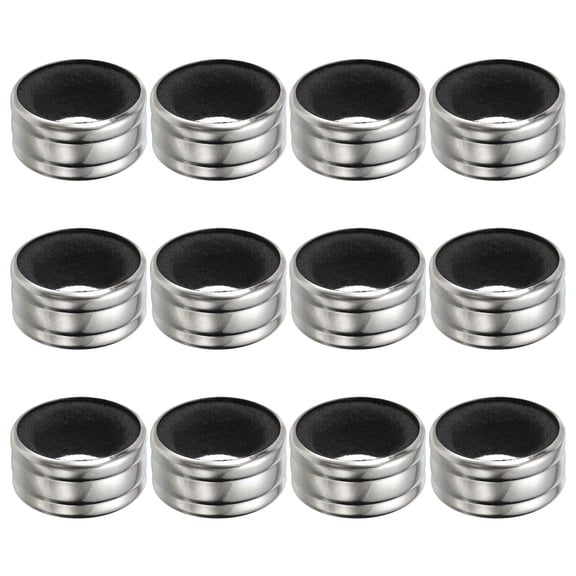 Uxcell 12 Pcs Wine Bottle Collars, Stainless Steel & Velvet Felt Drip Ring, Black (Regular)