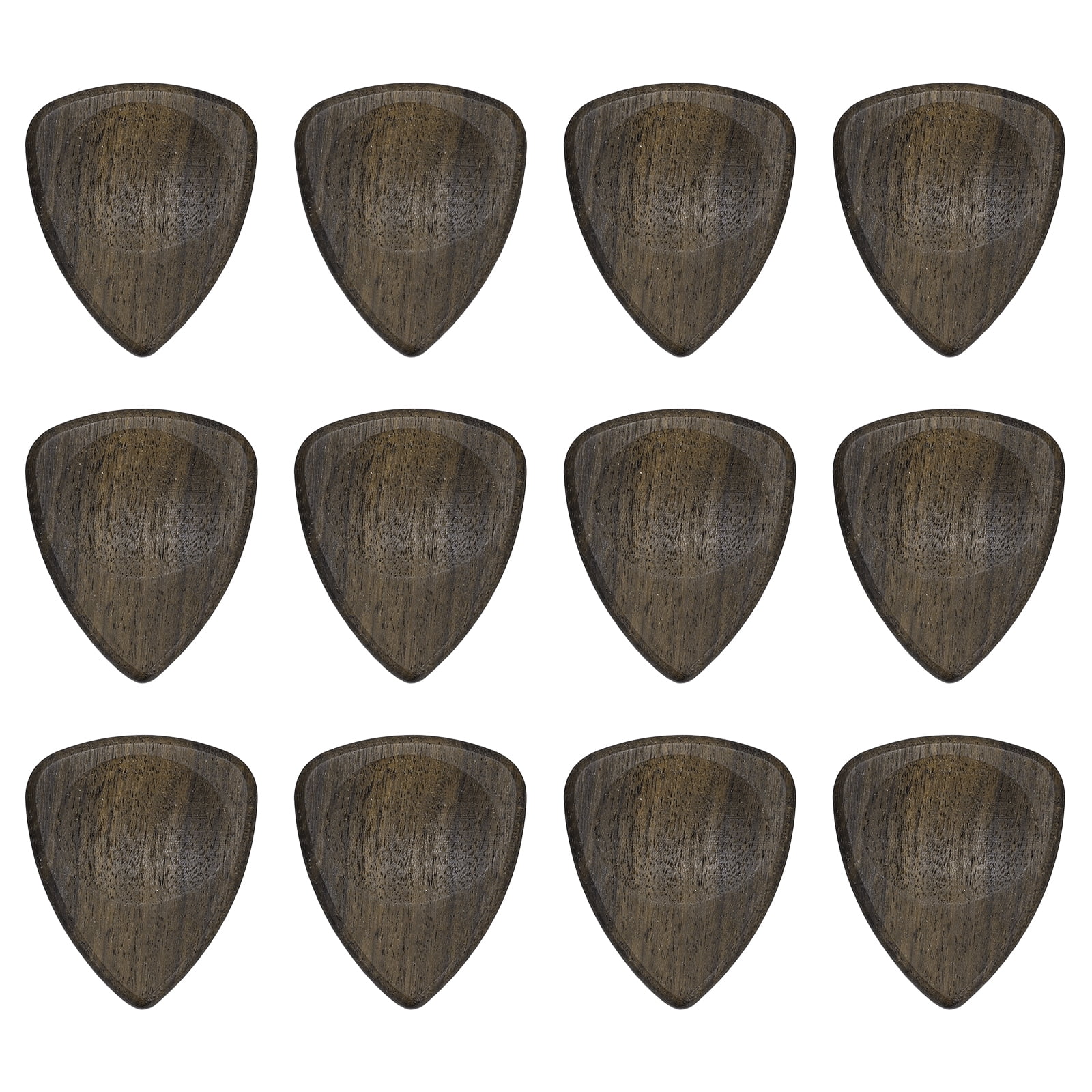 Uxcell 12 Pcs Wood Guitar Pick, 3.0mm Ultra Heavy Gauge Wood Groove Shape Guitar Picks for Electric and Acoustic Guitars, Black