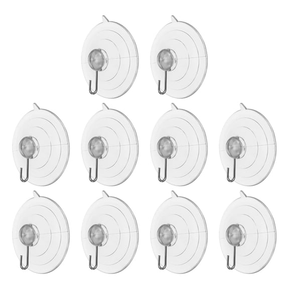 Uxcell 12 Pieces Suction Cup Hooks 1.18" Waterproof Vacuum Shower Hook Load 2.2 lbs, Clear
