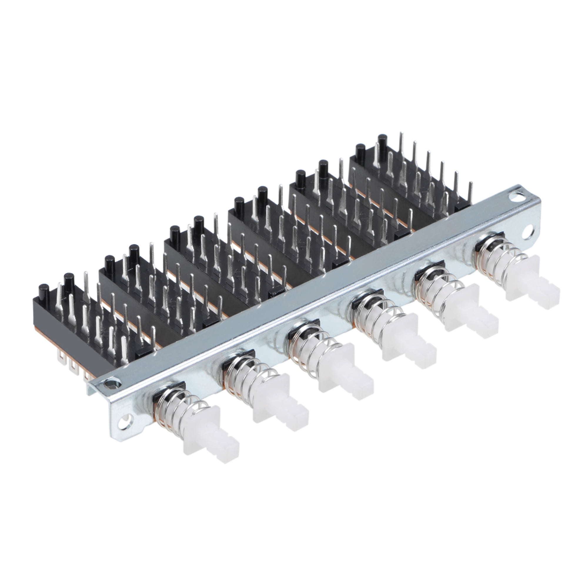 Uxcell Interlock Push Button Switch Piano Type Double Throw Metal Black ...