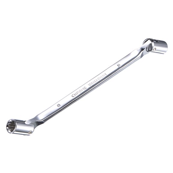 Uxcell 12 Point Flexible Head Socket Wrench, 8mm x 9mm Metric Double Swivel Box End, CR-V