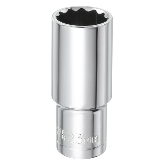 Uxcell 12 Points Socket 1/2" Drive 23mm Metric Deep Impact Socket